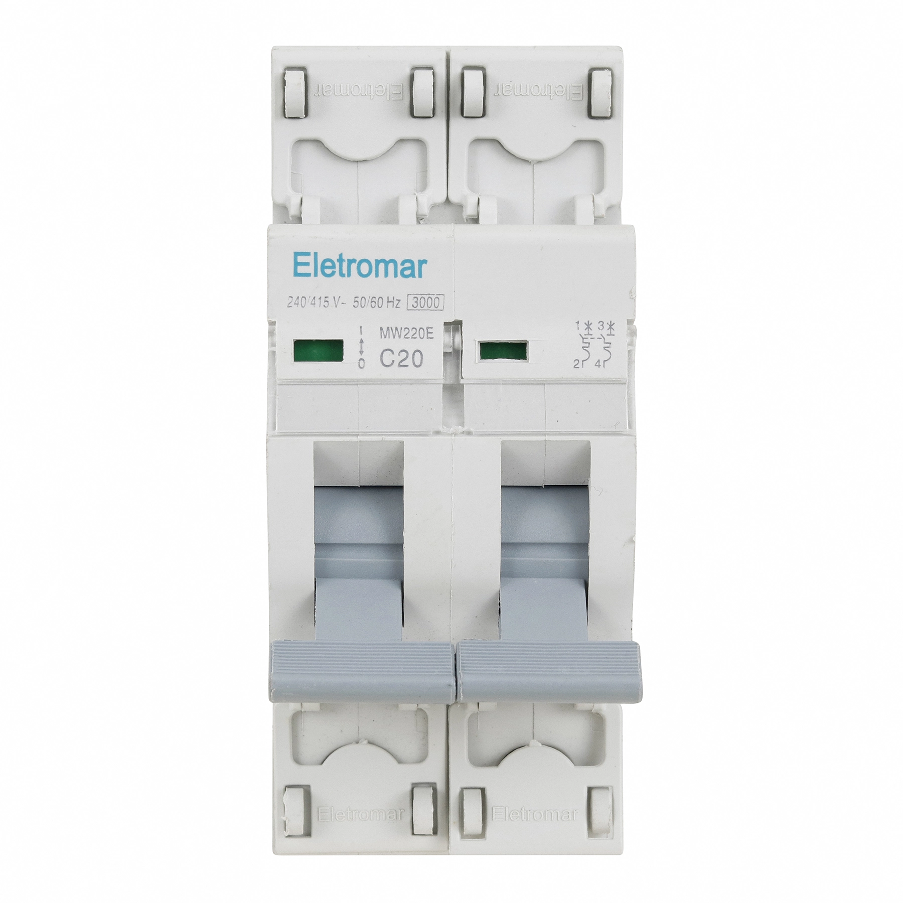 Disjuntor Din Bipolar 220V-400V 20A Eletromar