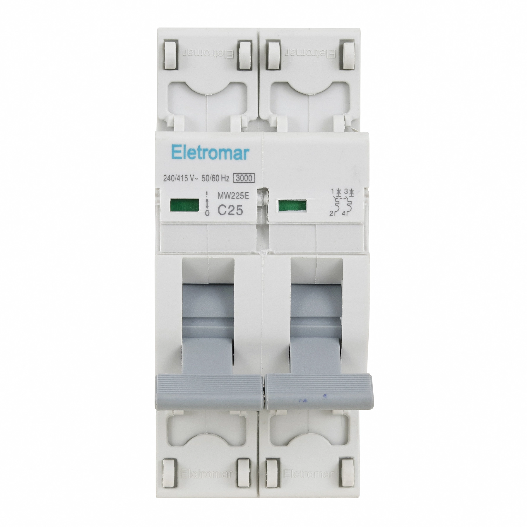 Disjuntor Din Bipolar 220V-400V 25A Eletromar
