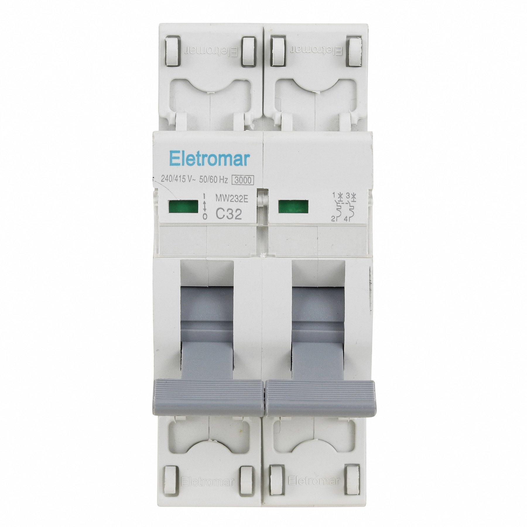 Disjuntor Din Bipolar 220V-400V 32A Eletromar