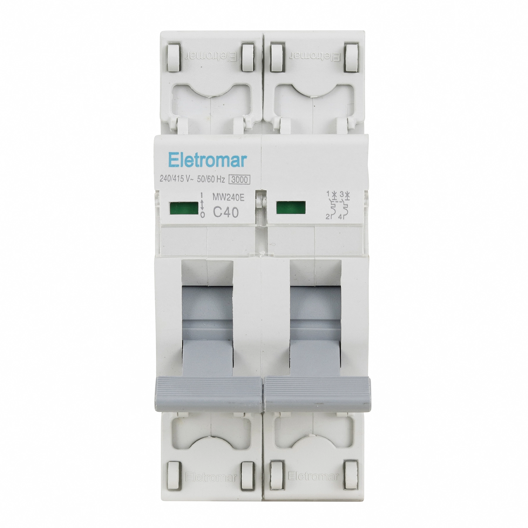 Disjuntor Din Bipolar 220V-400V 40A Eletromar