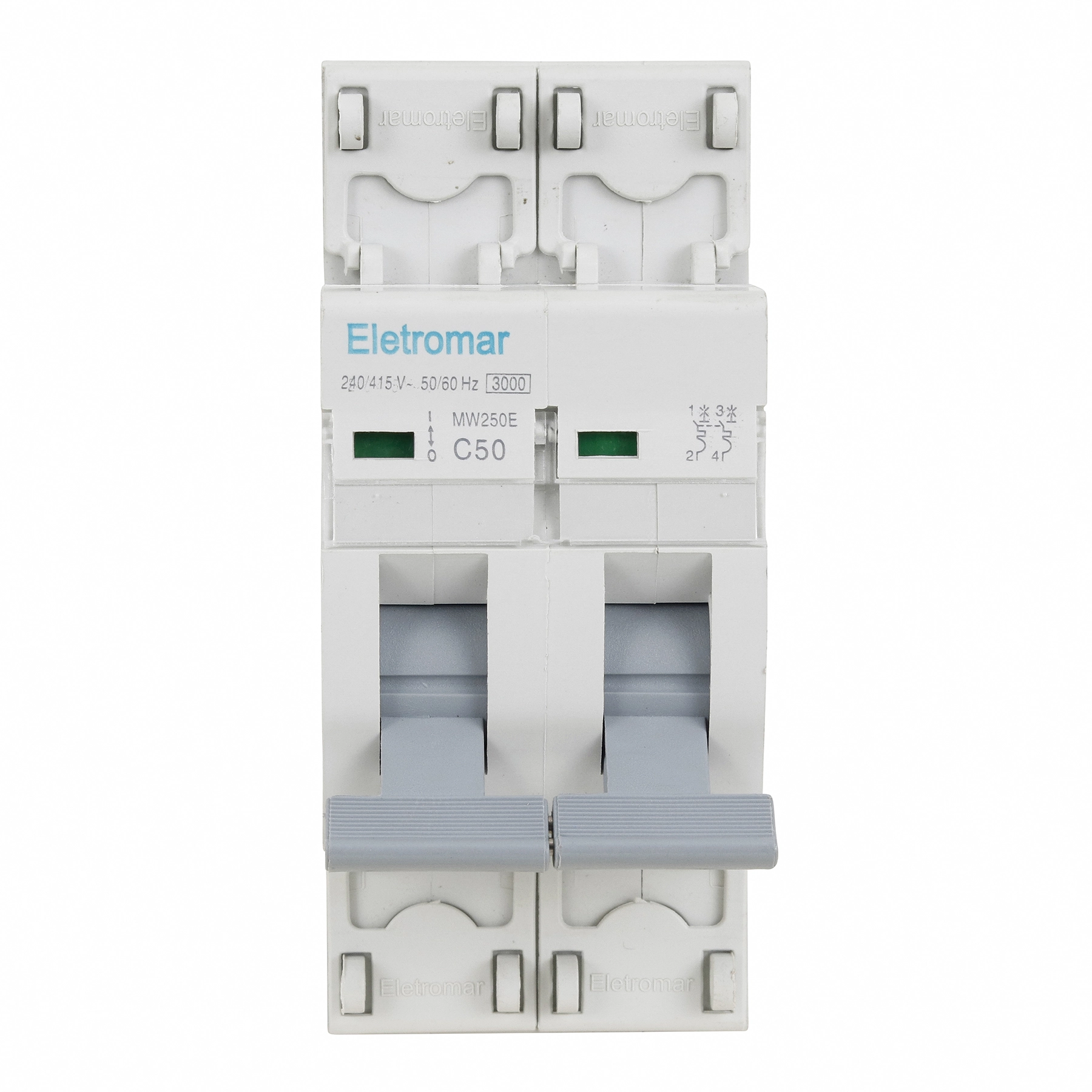 Disjuntor Din Bipolar 220V-400V 50A Eletromar
