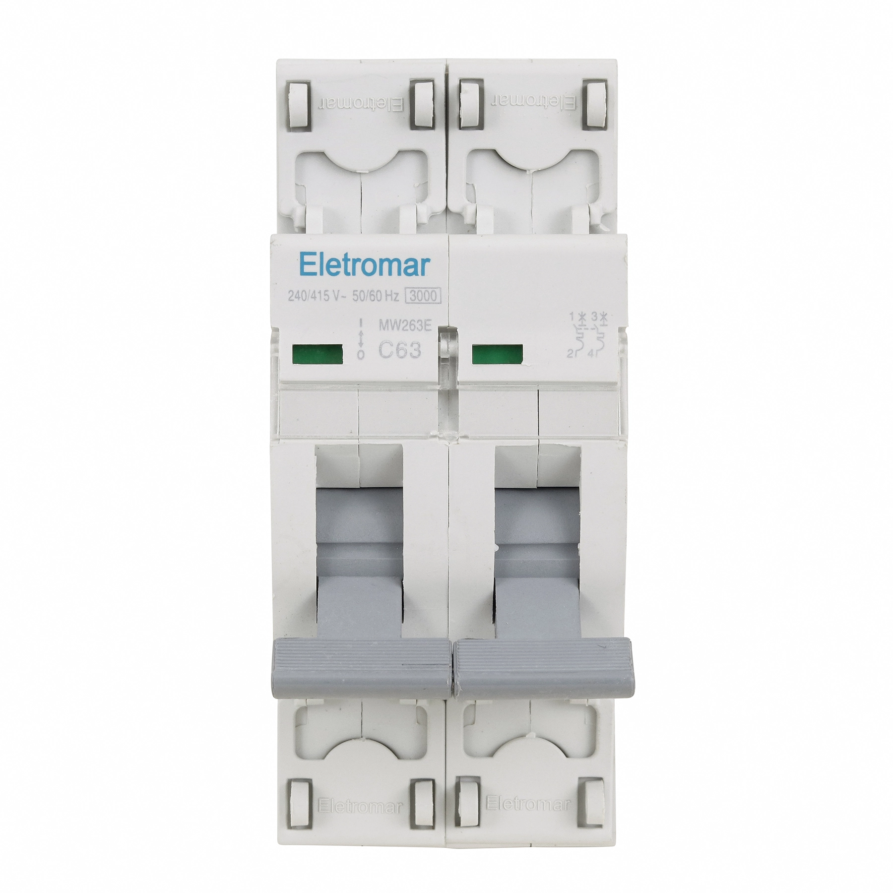 Disjuntor Din Bipolar 220V-400V 63A Eletromar