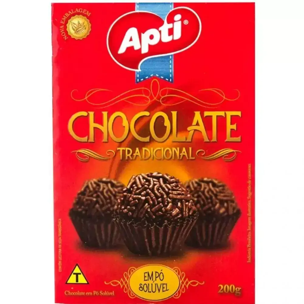 Chocolate em Pó Soluvel Tradicional Apti 200g