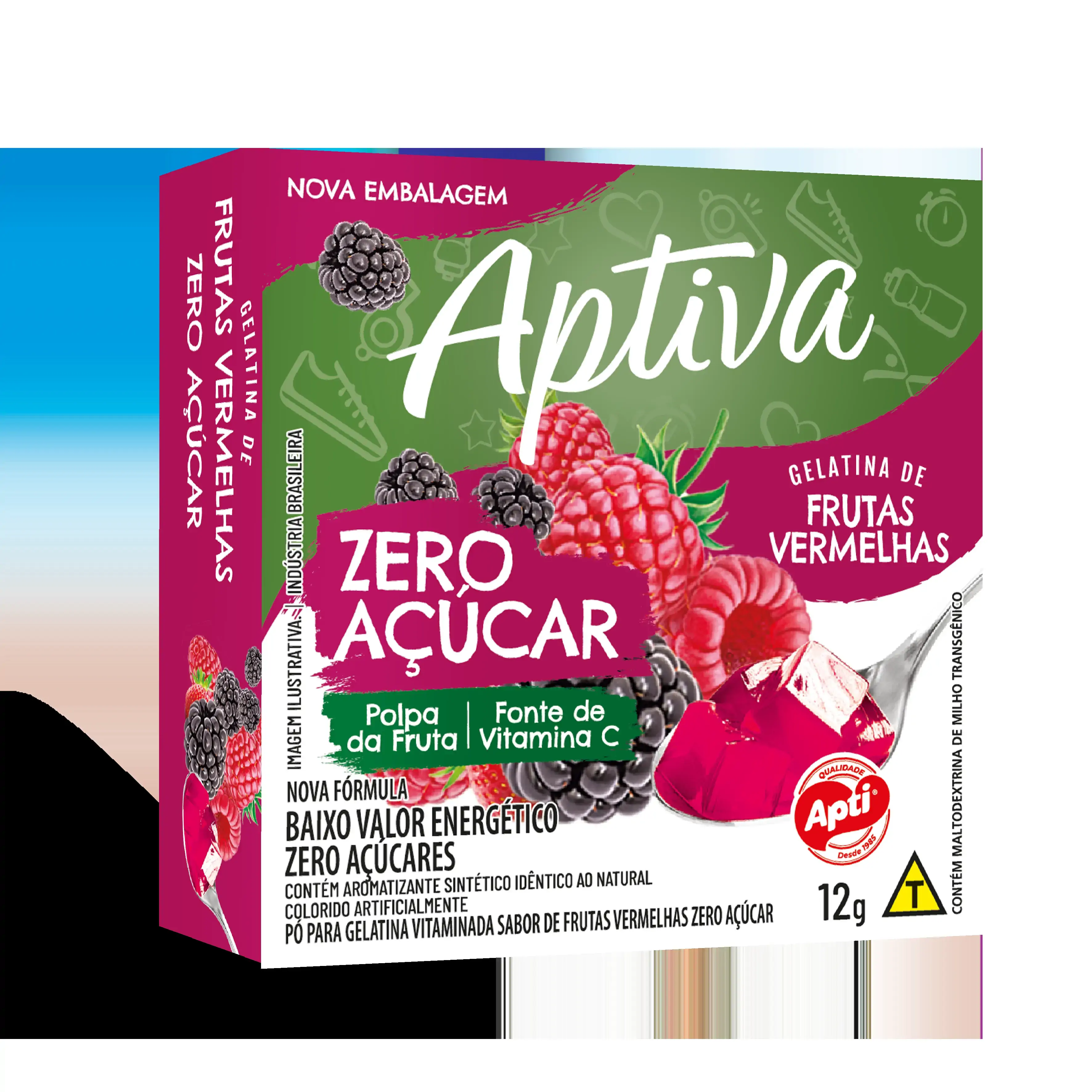 Gelatina Apti Zero Frutas Vermelhas 8g