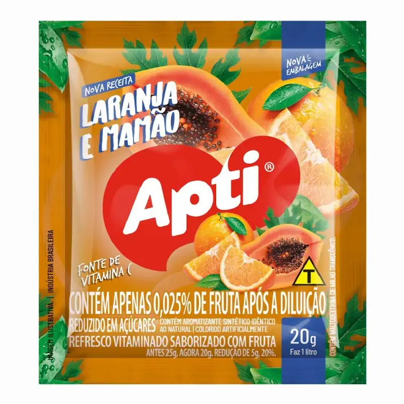 Refresco Po Laranja Mamao Apti 20g
