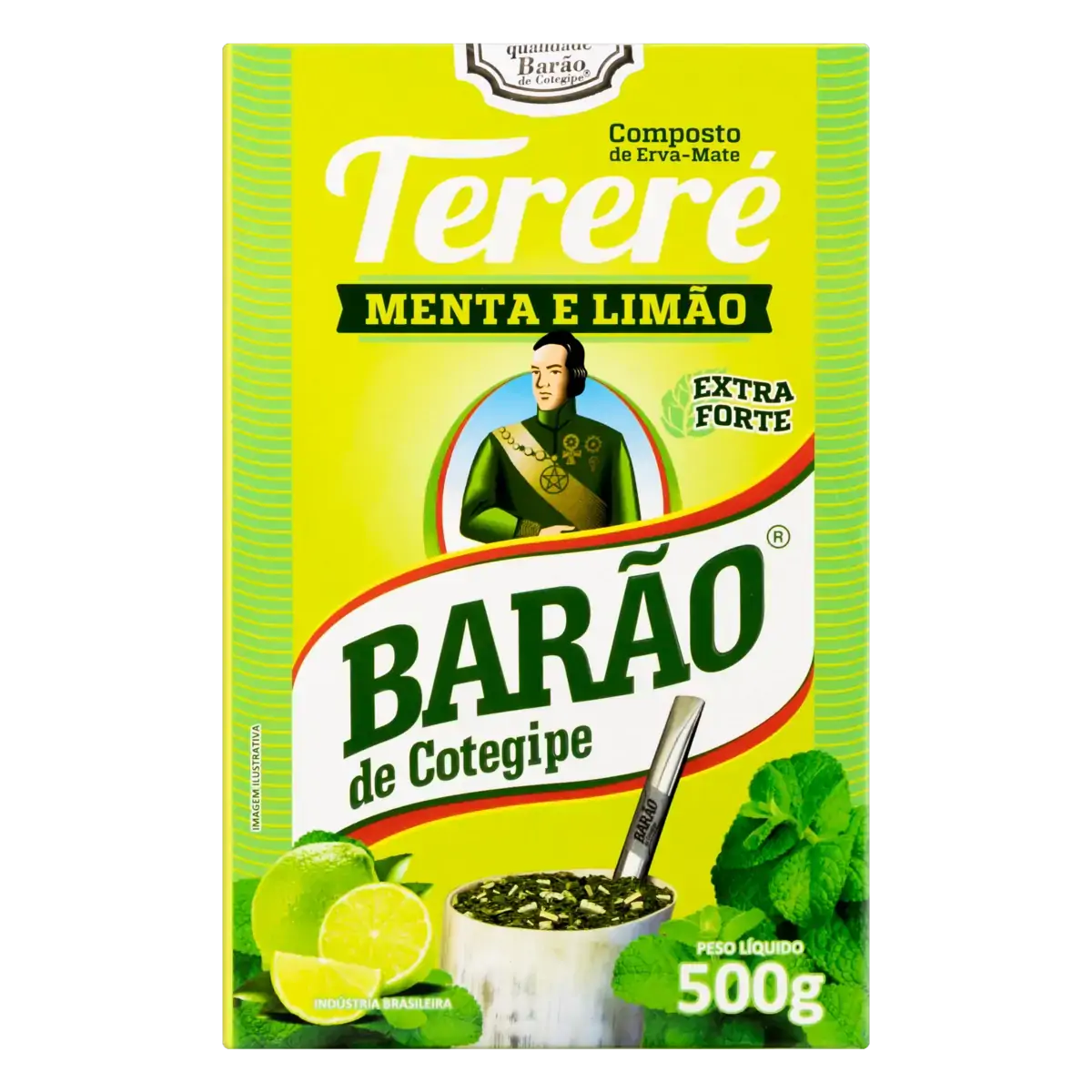 Composto De Erva Mate Tereré Extraforte Menta E Limão Barão De Cotegipe Caixa 500g