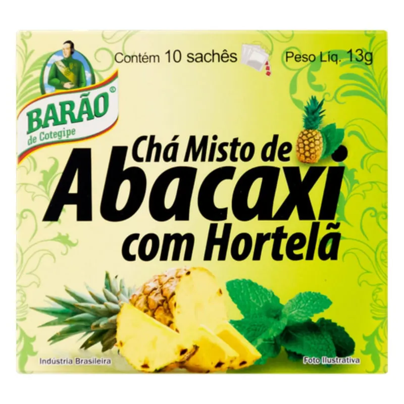 Chá Abacaxi Com Hortelã Barão De Cotegipe Caixa 13g 10 Unidades