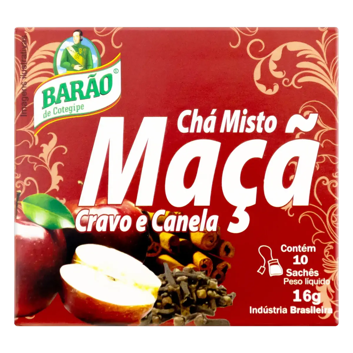 Chá Maçã, Cravo E Canela Barão De Cotegipe Caixa 16g 10 Unidades