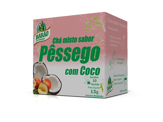 Cha Barao Pessego Com Coco C/10 Saches