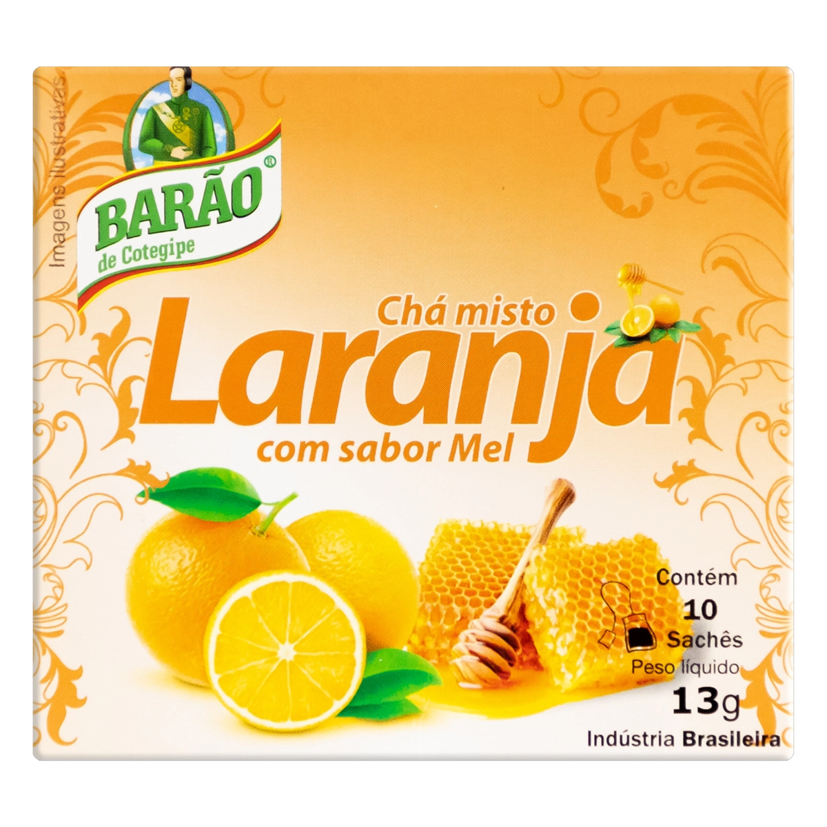 Chá Laranja Com Mel Barão De Cotegipe Caixa 13g 10 Unidades