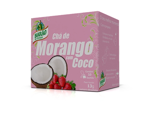 Cha Barao Morango Com Coco C/10 Saches
