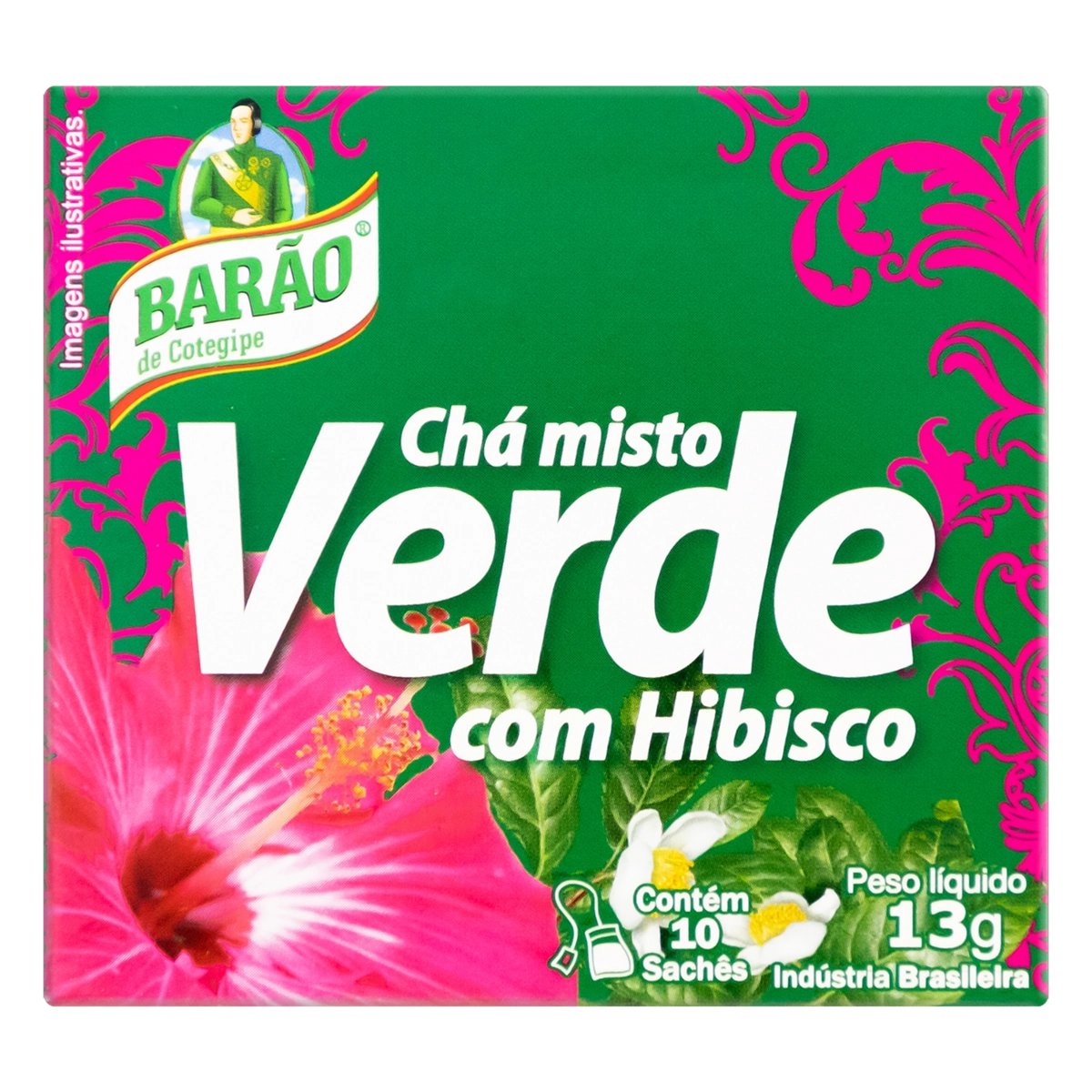 Chá Verde Hibisco Barão De Cotegipe Caixa 13g 10 Unidades