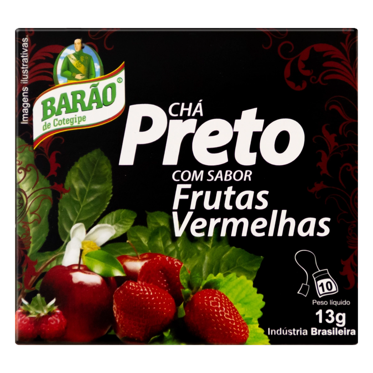 Chá Preto Frutas Vermelhas Barão De Cotegipe Caixa 13g 10 Unidades