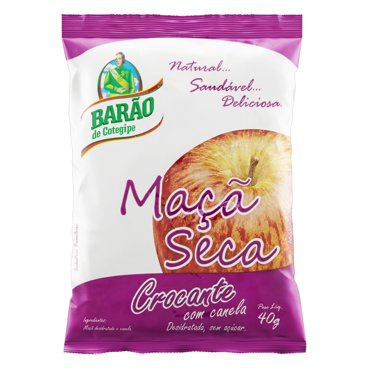 Maçã com Canela Desidratada Crocante Barão de Cotegipe 40g