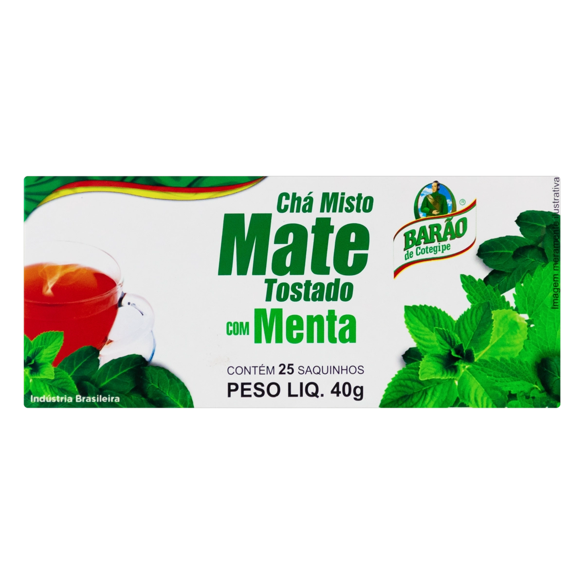 Chá Mate Tostado Menta Barão De Cotegipe Caixa 40g 25 Unidades