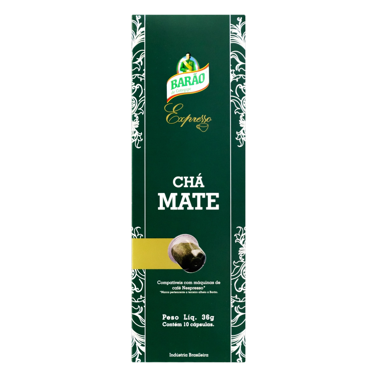 Chá Mate Verde Cápsula Barão Expresso 10 cápsulas 22g
