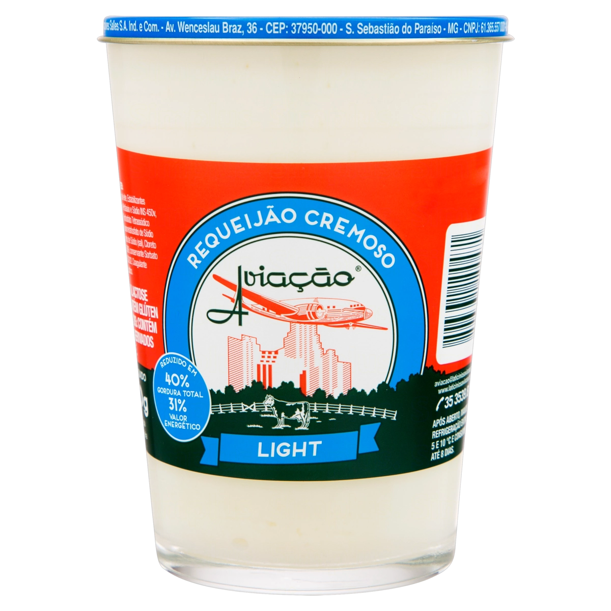Requeijão Cremoso Light AVIAÇÃO 250g