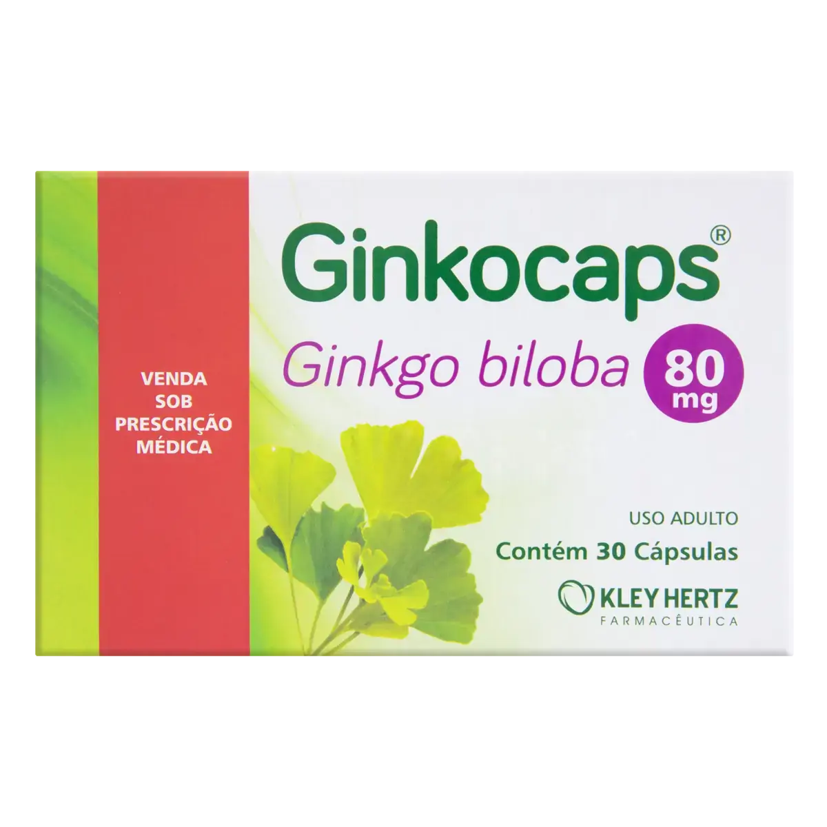 Ginkocaps 80mg Kley Hertz Caixa 30 Cápsulas
