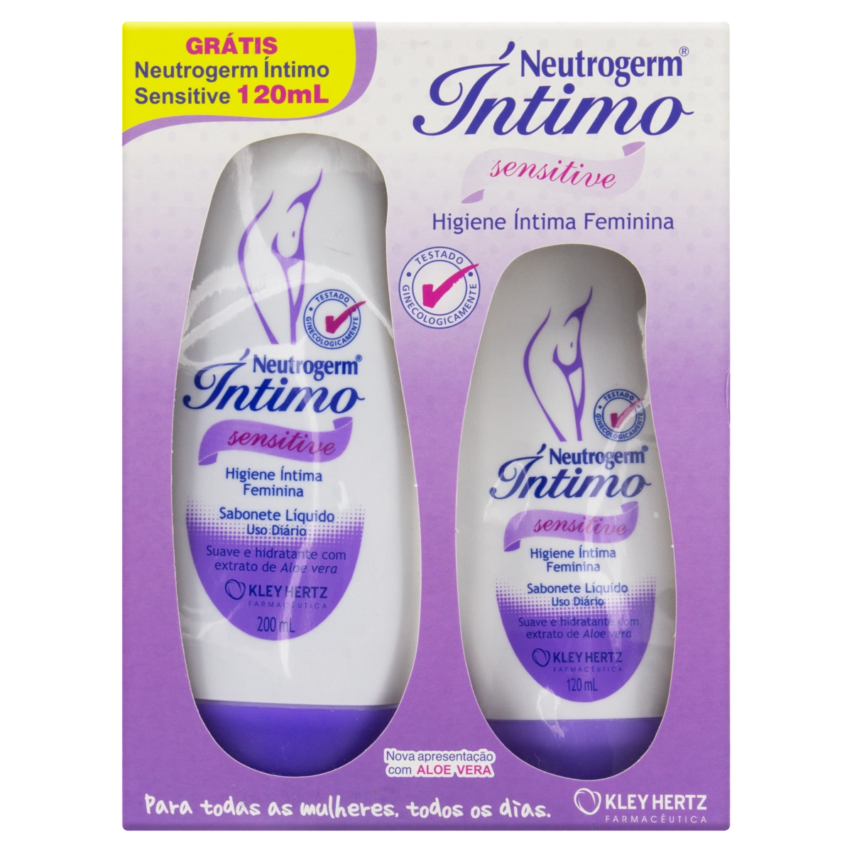 Kit Sabonete Líquido íntimo 200ml Grátis Sabonete Líquido íntimo Sensitive 120ml Kley Hertz Neutroge