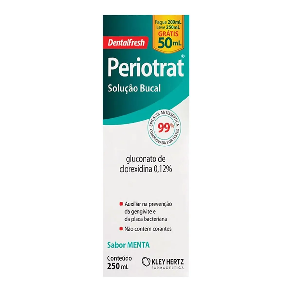 Solução Bucal Menta Periotrat Dental Fresh Caixa 250ml