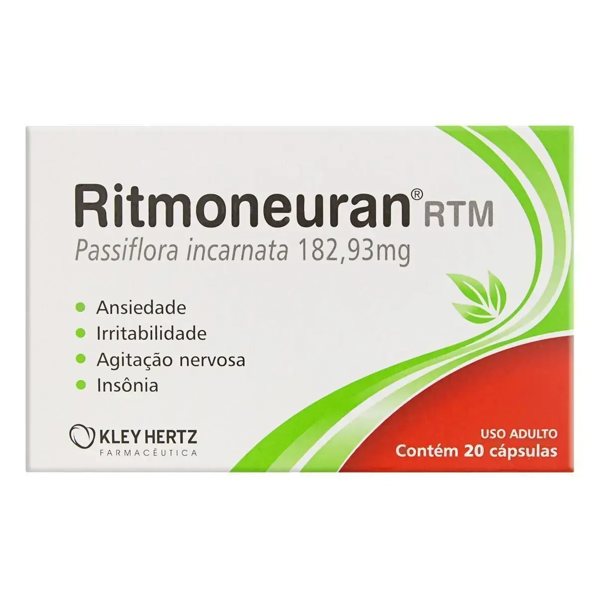Ritmoneuran 182,93mg Kley Hertz Caixa 20 Cápsulas