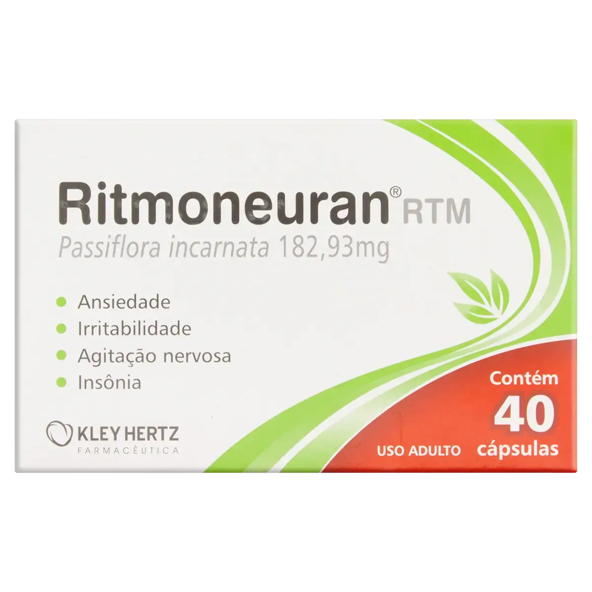 Ritmoneuran Rtm 182,93mg Kley Hertz Caixa 40 Cápsulas