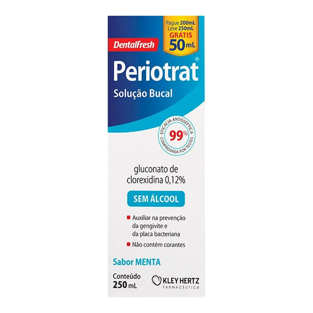 Solução Bucal Zero álcool Menta Periotrat Dental Fresh Caixa 250ml