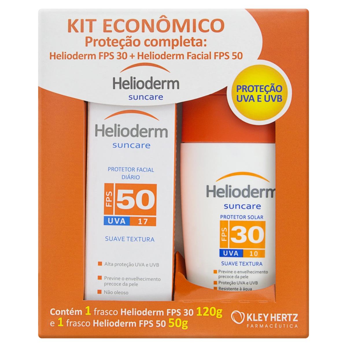 Kit Protetor Solar Corporal E Facial Fps 30 120ml Protetor Solar Facial Toque Seco Fps 50 50g Heliod