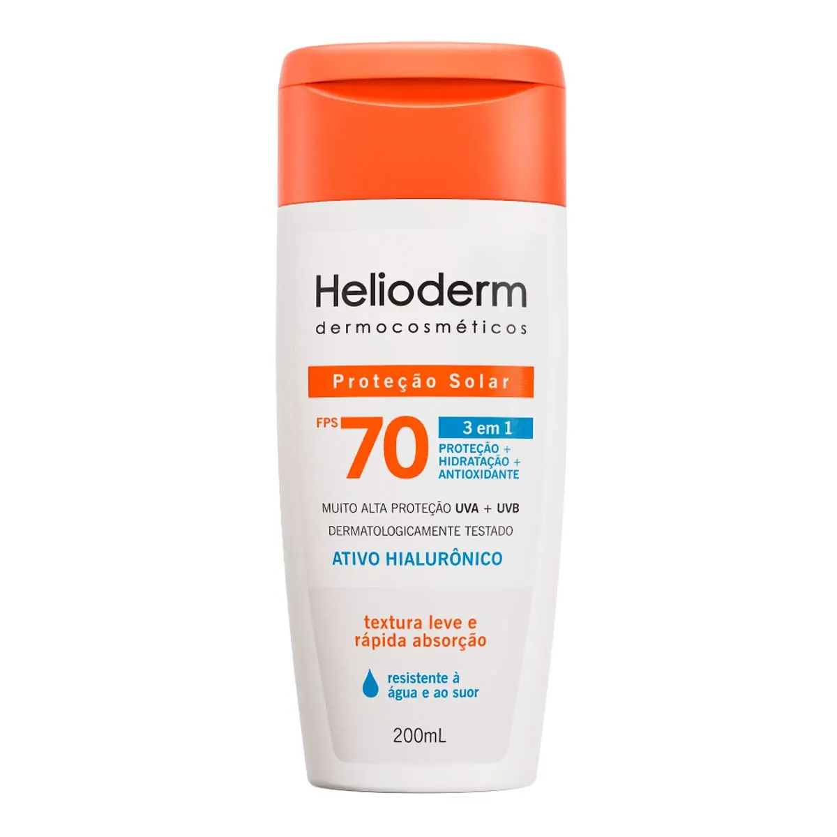 Protetor Solar Fps 70 Helioderm Frasco 200ml