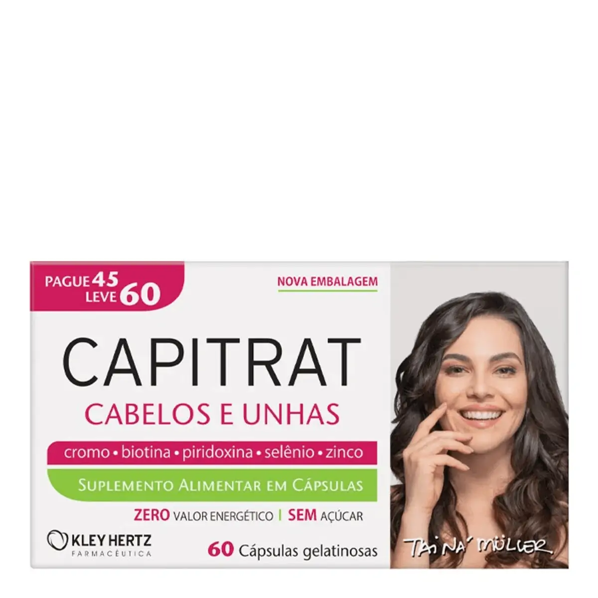 Suplemento Alimentar Capitrat Cabelos e Unhas 60 Cápsulas