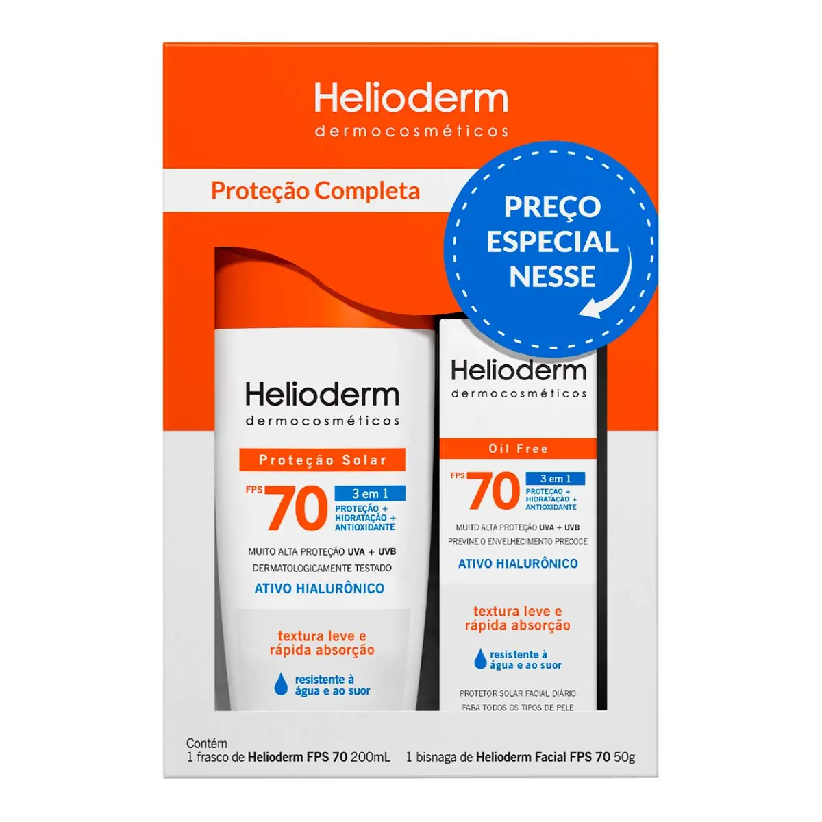 Helioderm Kit Fps70 Cp Fc 200ml 50g