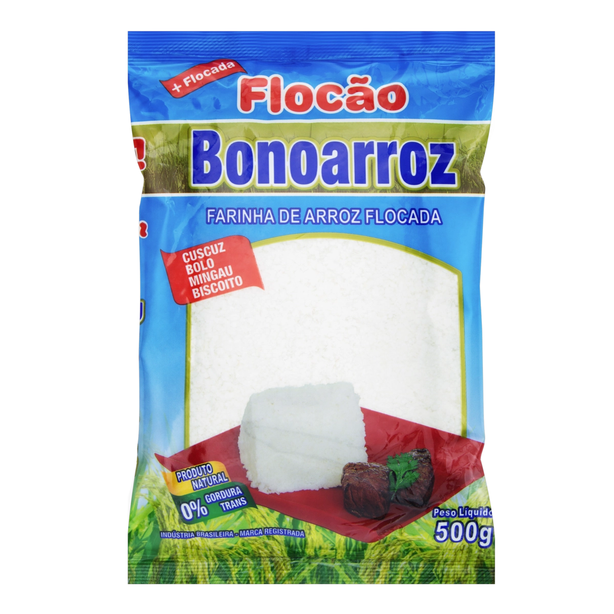 Farinha De Arroz Flocão Bonoarroz Pacote 500g