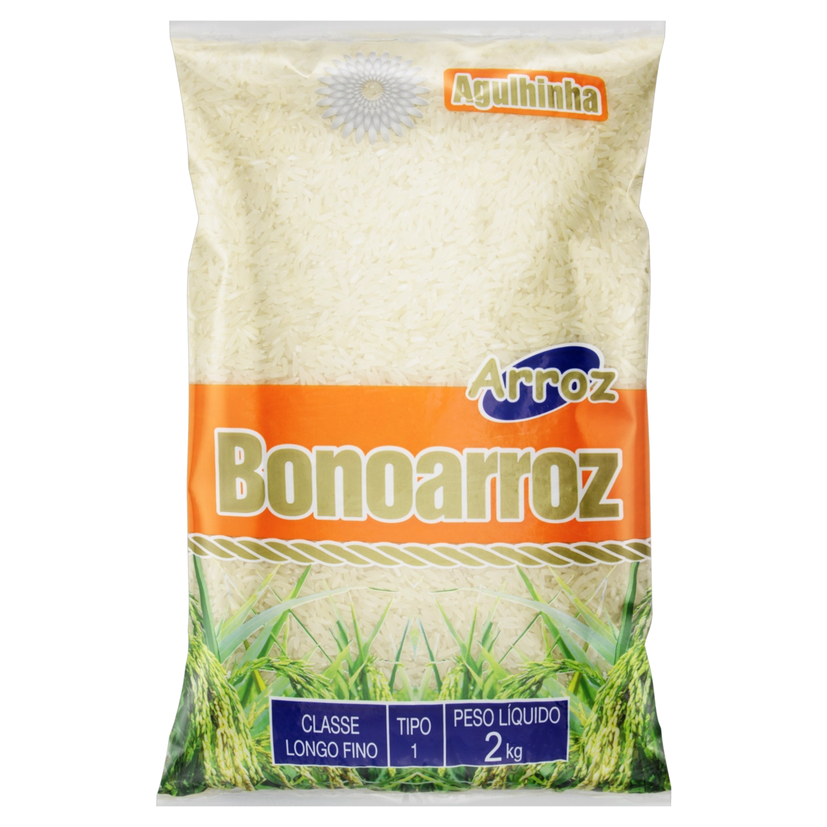 Arroz Agulhinha Tipo 1 Bonoarroz Pacote 2kg