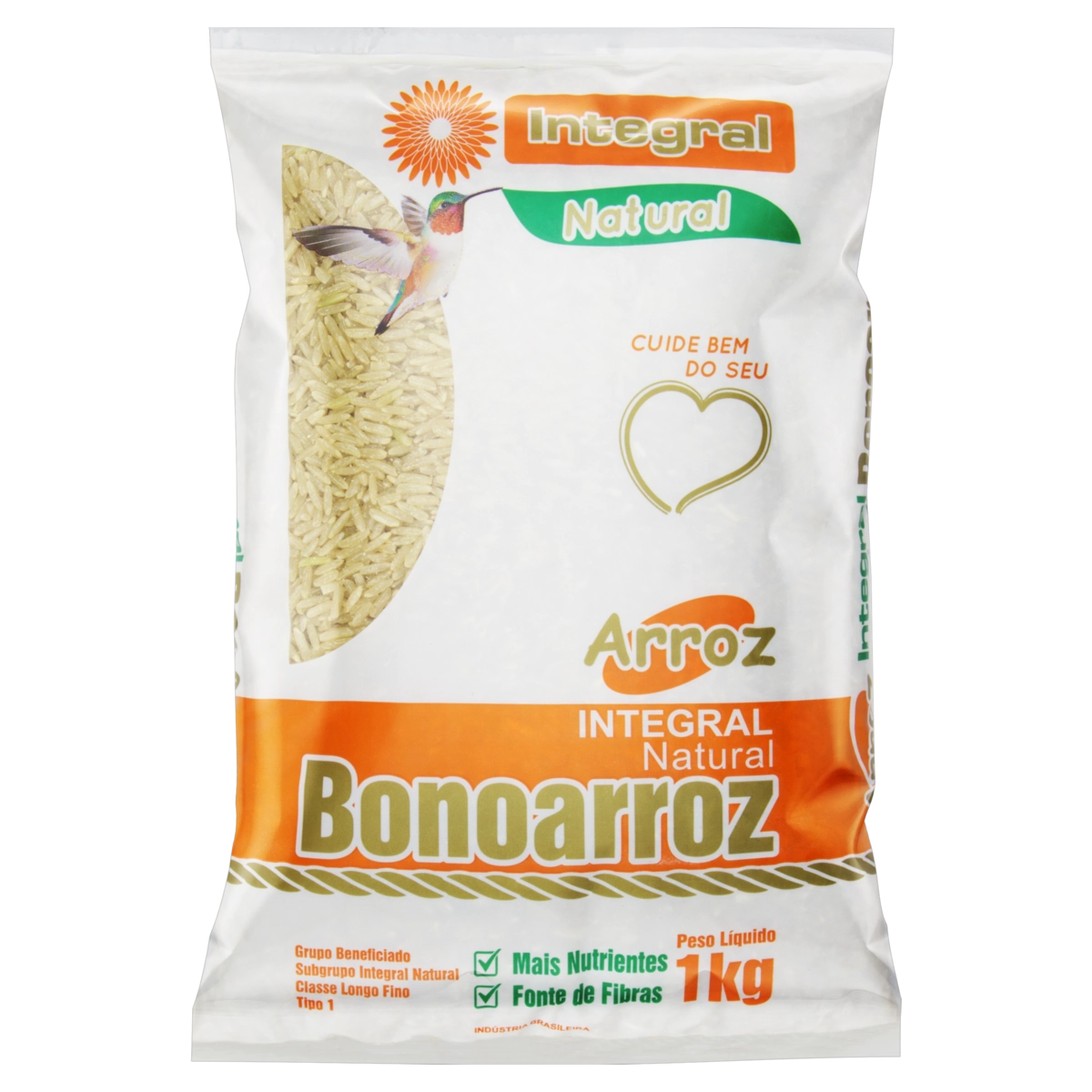 Arroz Integral Tipo 1 Bonoarroz Pacote 1kg