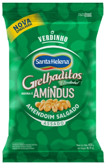Amendoim Torrado Salgado Sem Pele Amíndus Grelhaditos Verdinho Pacote 100g
