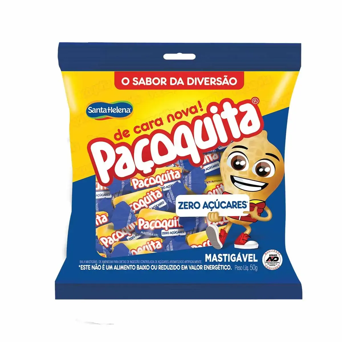Bala Amendoim Diet Paçoquita Pacote 50g