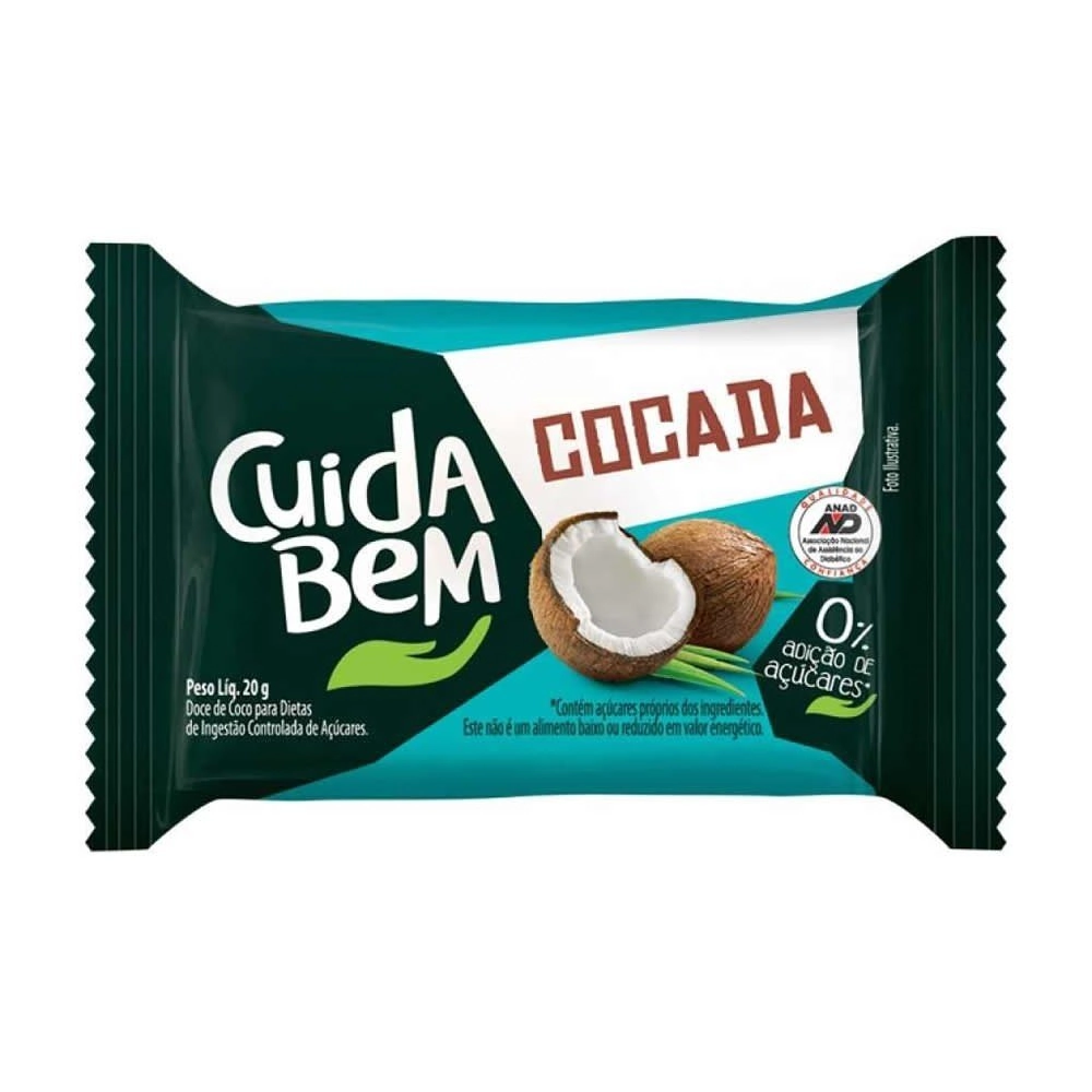 Cocada Cuida Bem Caixa 480g 24 Unidades