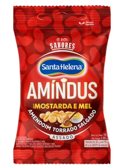 Amendoim Torrado Salgado Mostarda E Mel Amíndus Pacote 150g