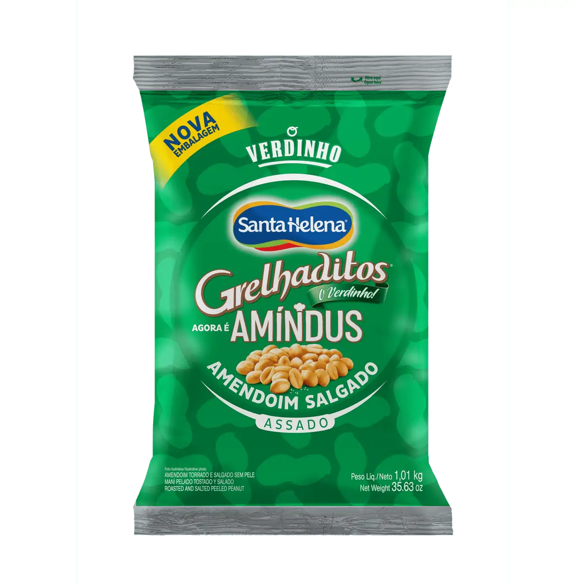 Amendoim Torrado Sem Pele Grelhaditos 1kg Santa Helena