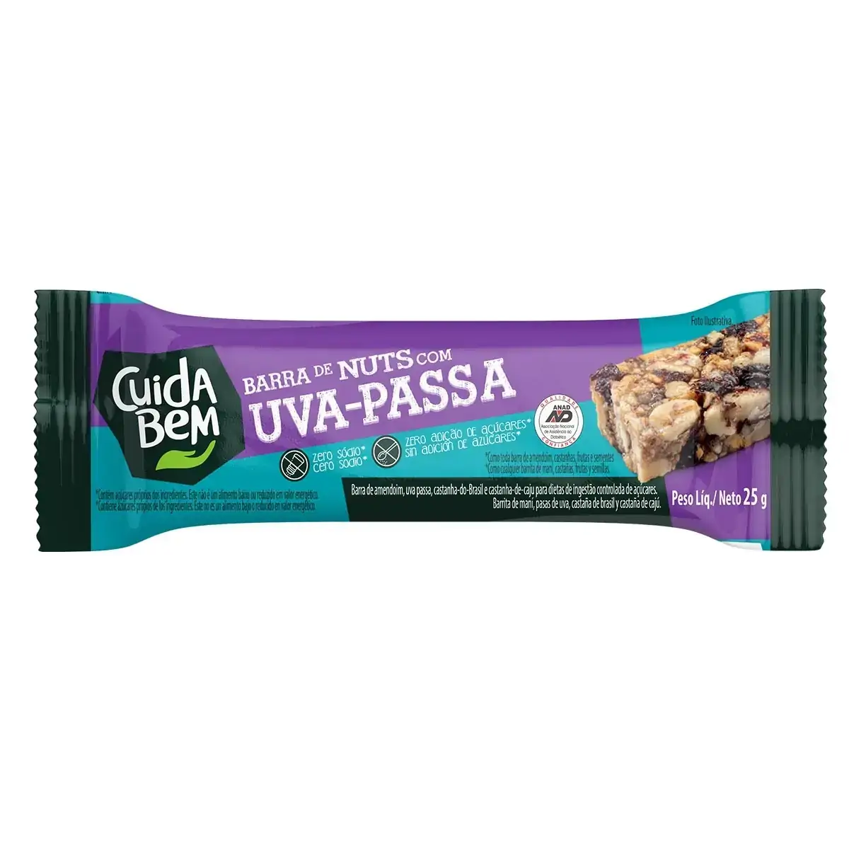 Barra Nuts Uva Passa 12x25g Cuida Bem