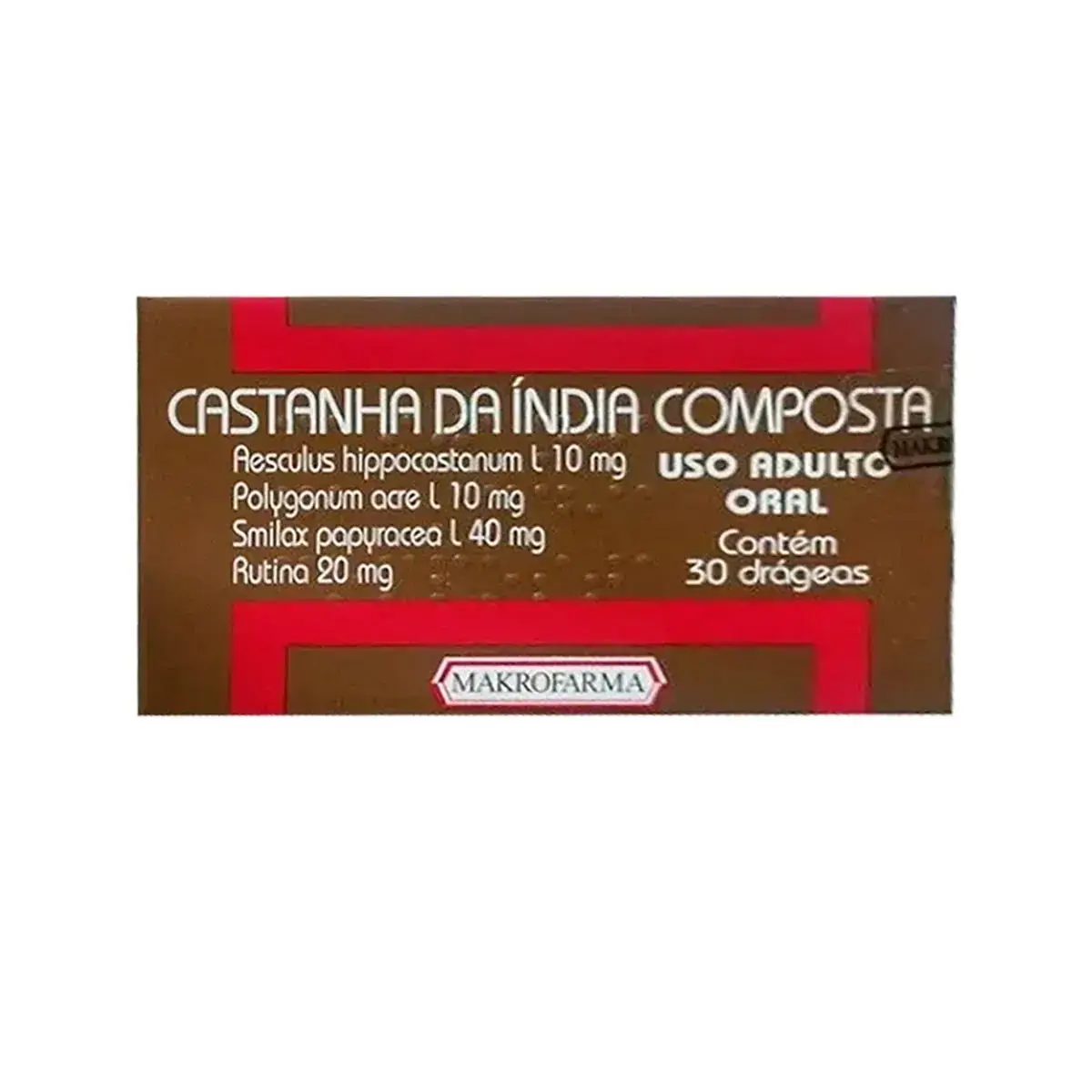 Castanha Da índia Composta Makrofarma Caixa 30 Drágeas