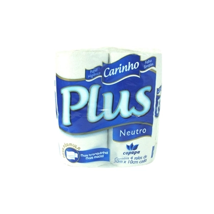 Papel Higiênico Carinho Plus Folha Simples Neutro 4unidade X 30mt