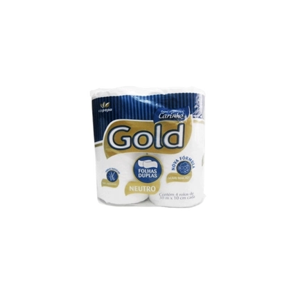Papel Higiênico Carinho Gold Folha Dupla Neutro 4unidade X 30mt