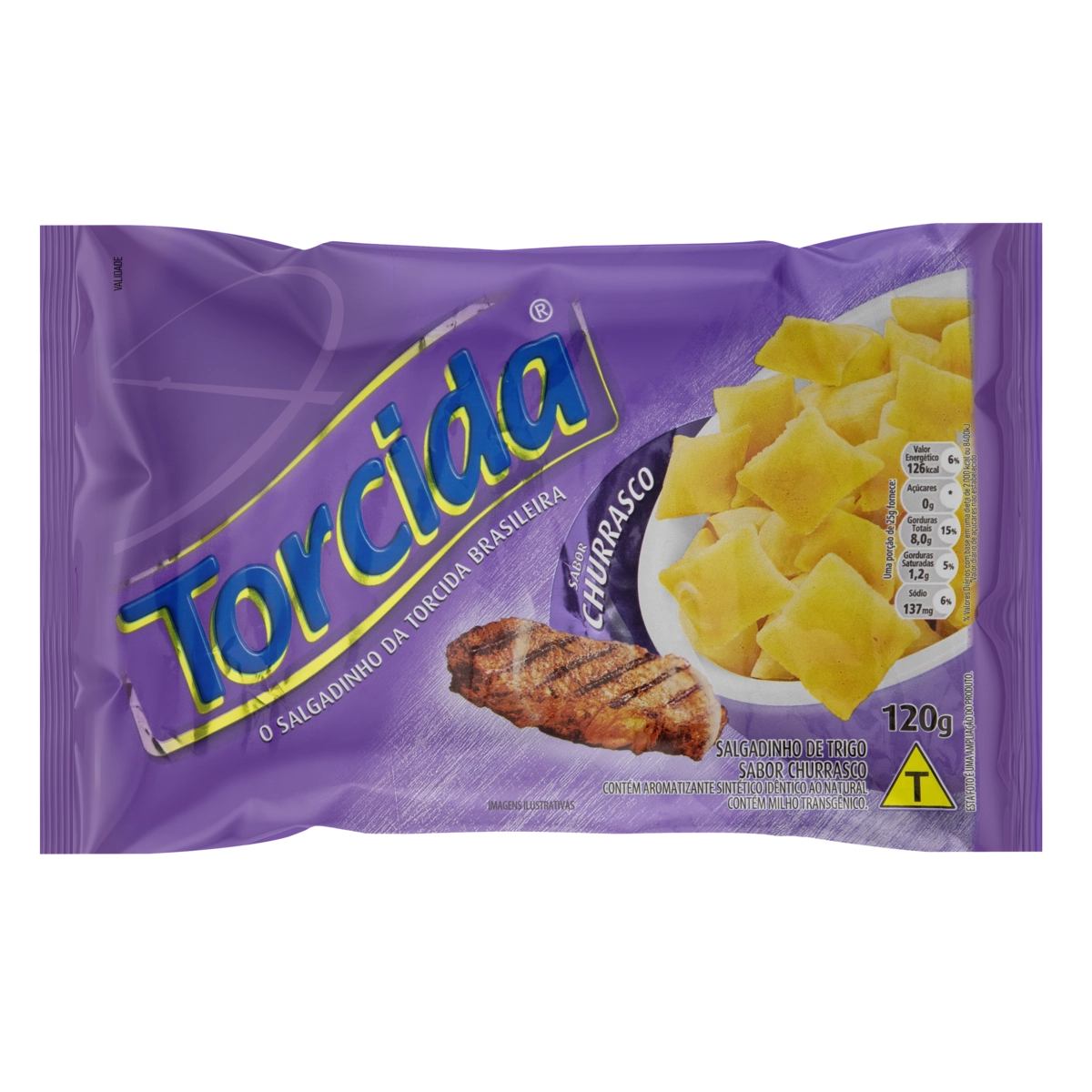 Salgadinho De Trigo Churrasco Torcida Pacote 120g