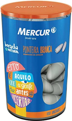 Borracha Mercur Ponteira Bca Pt 100x1unidade