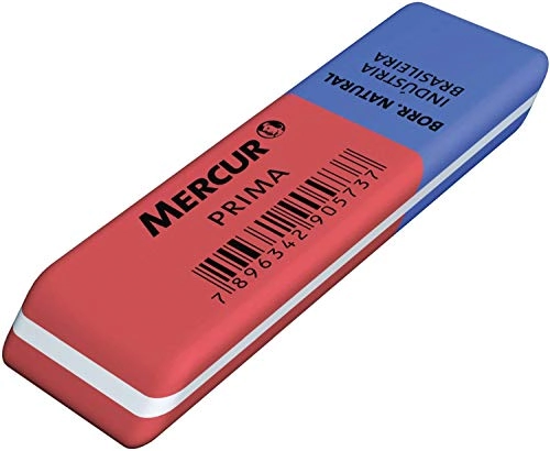 Borracha Mercur Prima Vermelho/azul 40x1unidade