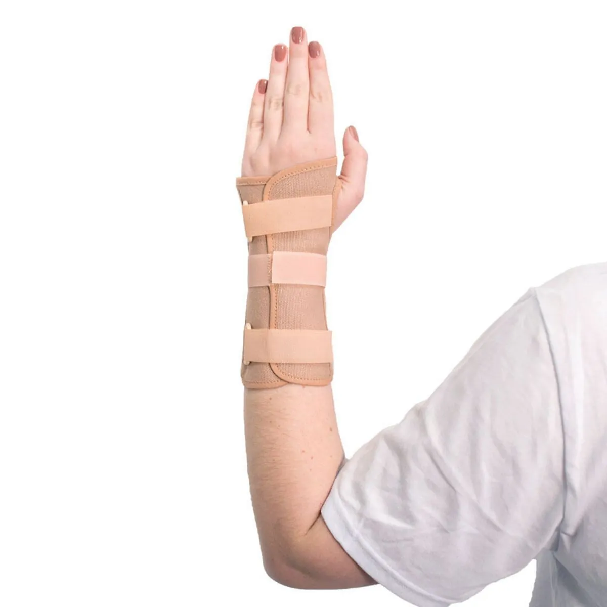 Suporte Para Punho Mercur Body Care C/ Tala Bege Mão Esquerda Contém 1 Unidade