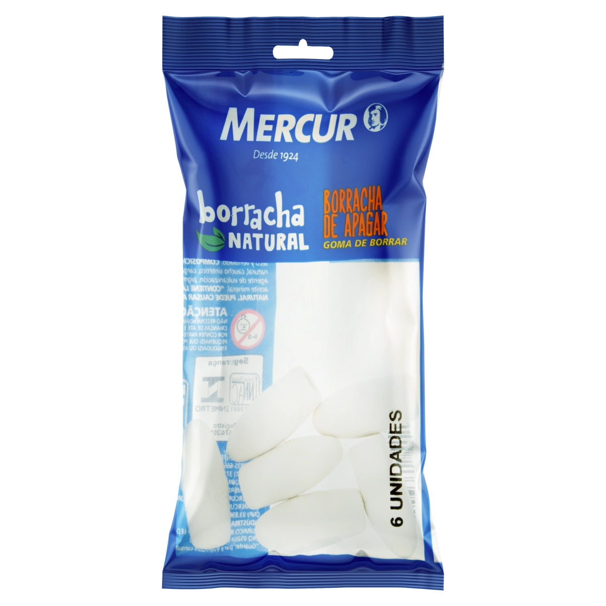 Borracha Mercur Ponteira Branca