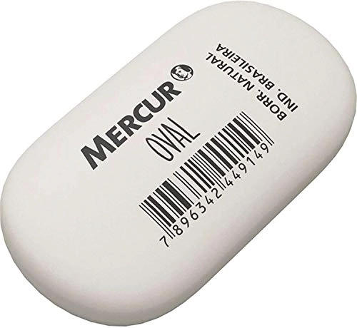 Borracha Mercur Oval Branca Pote 18