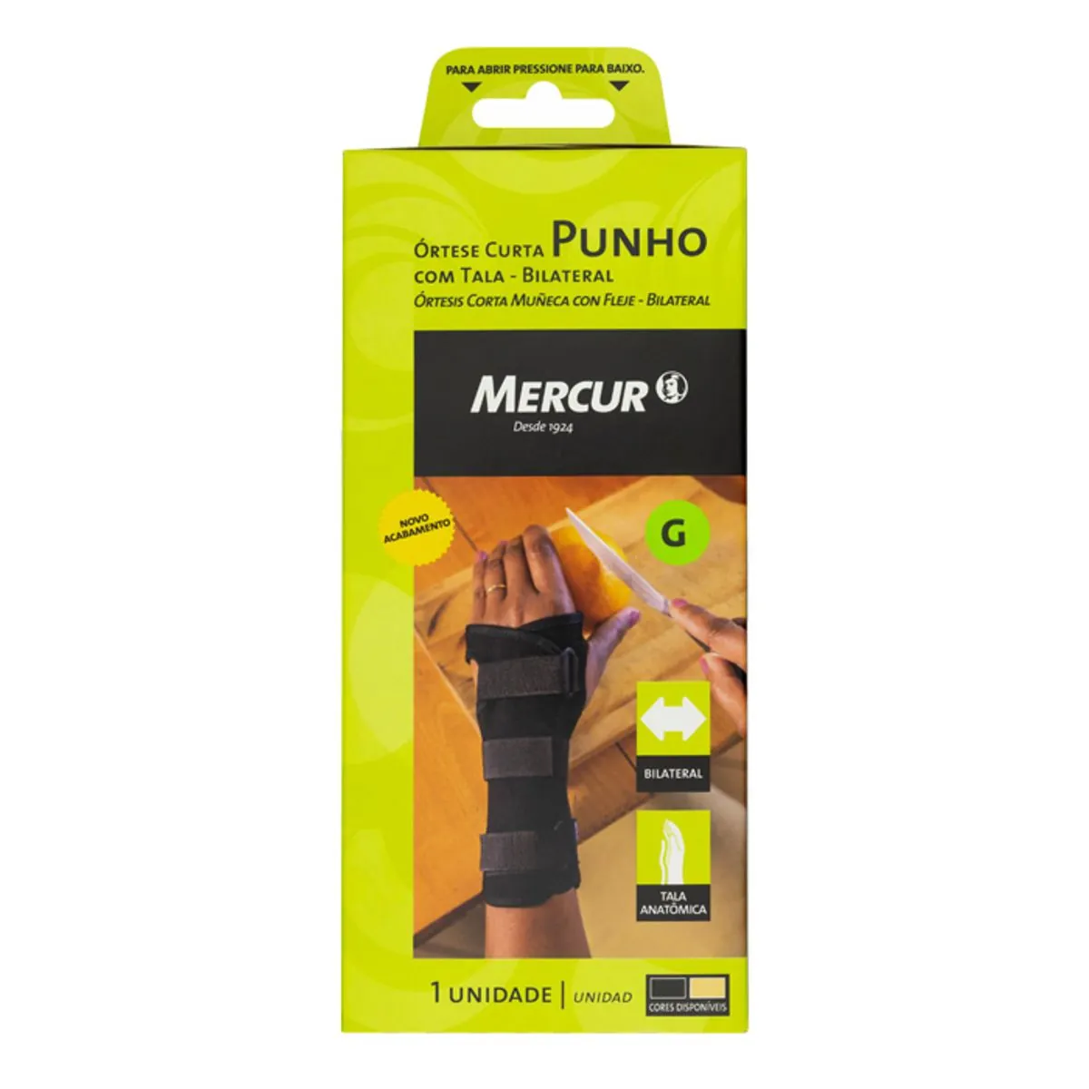 órtese Curta Com Tala Bilateral Punho Mercur G